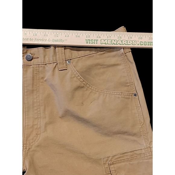 Wrangler Ripstop DOUBLE KNEE Workwear Cargo Pants 38x30 Tan Utility Carpenter - Picture 12 of 16